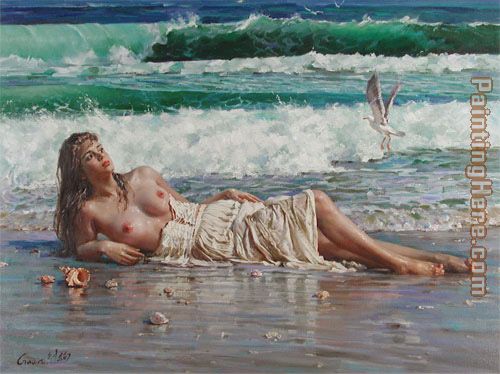 Guan zeju nude on the beach